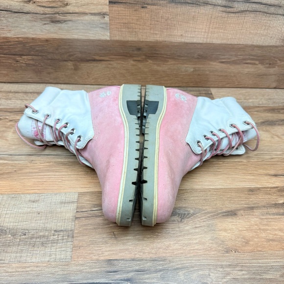 Timberland size 8 Pink and White Combat Boots with Chunky Soles - Picture 9 of 10
